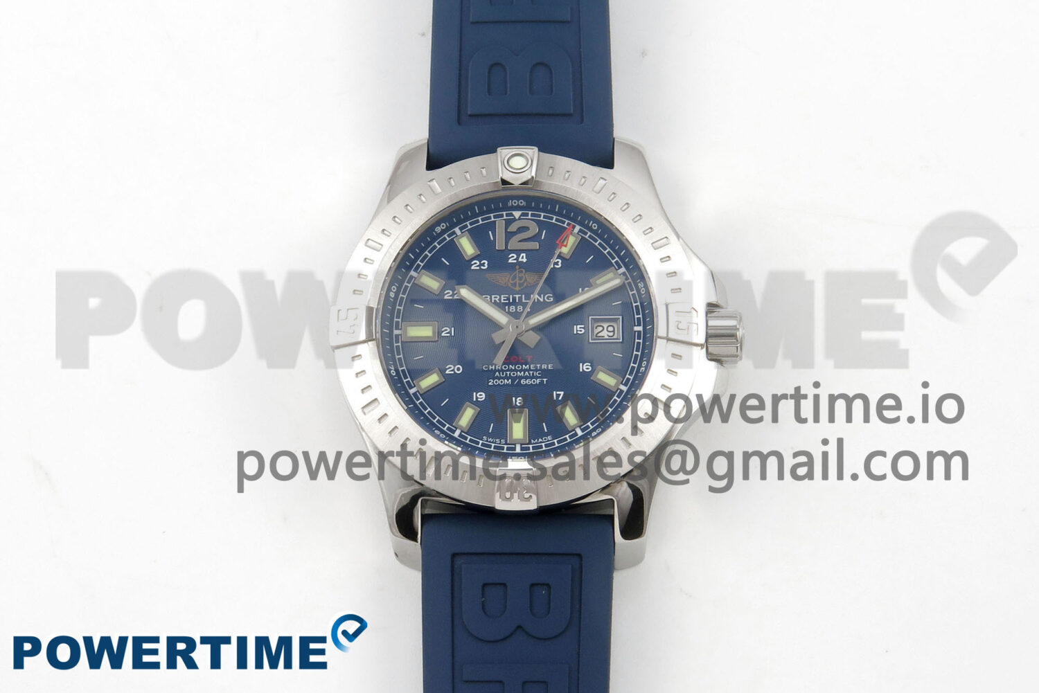 Colt Automatic 44mm TF 1:1 Best Edition Blue Dial on Blue Rubber Strap A2824 V2 - Image 1