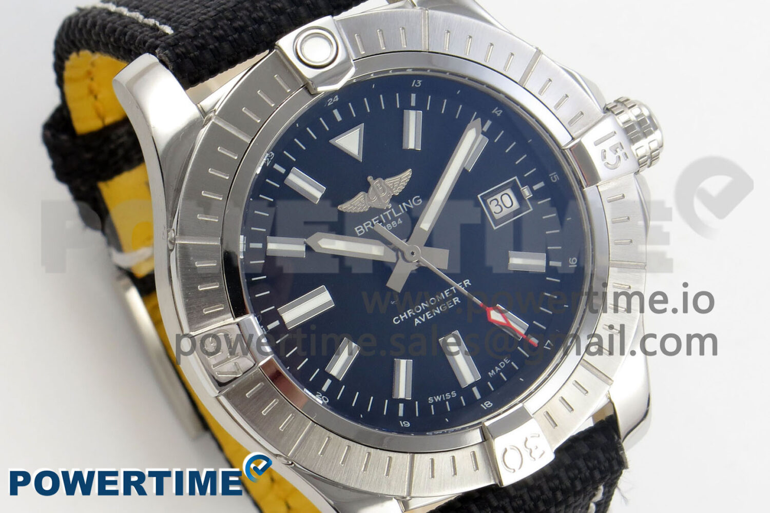 Avenger 43mm TF 1:1 Best Edition Black Dial on Black Nylon Strap A2824 V2 - Image 2