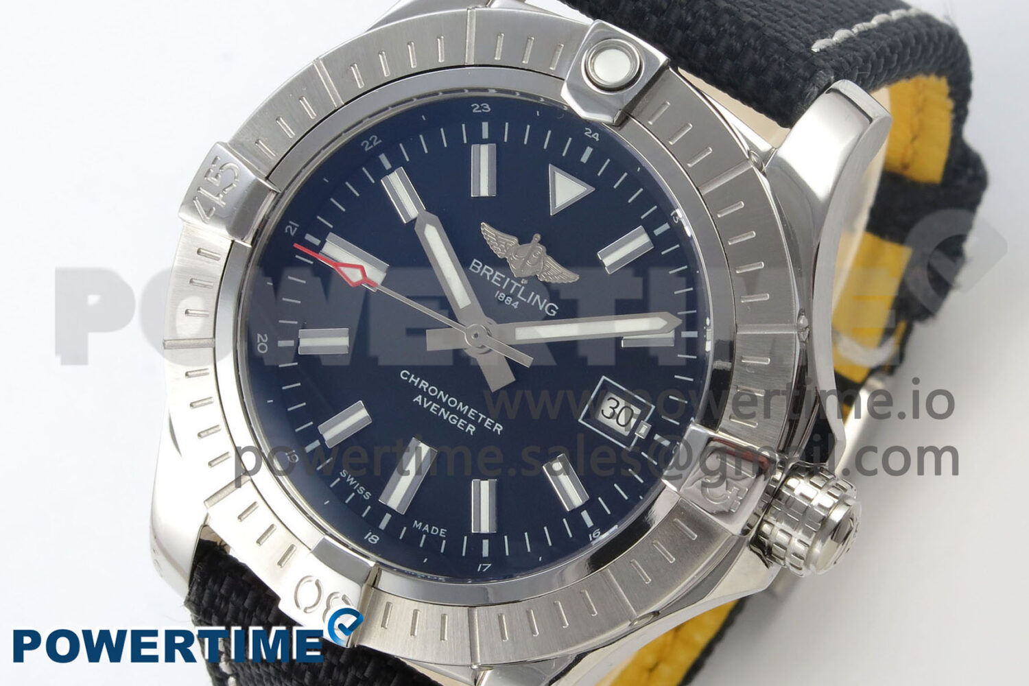 Avenger 43mm TF 1:1 Best Edition Black Dial on Black Nylon Strap A2824 V2 - Image 3
