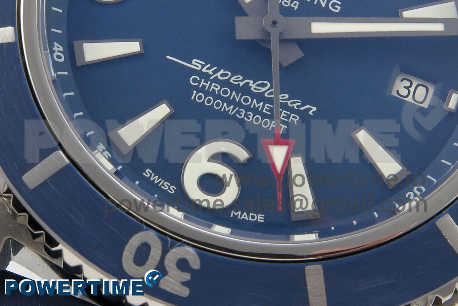 Superocean 46mm SS TF 1:1 Best Edition Blue Dial Blue Bezel on Blue Rubber Strap A2824 V2 - Image 5