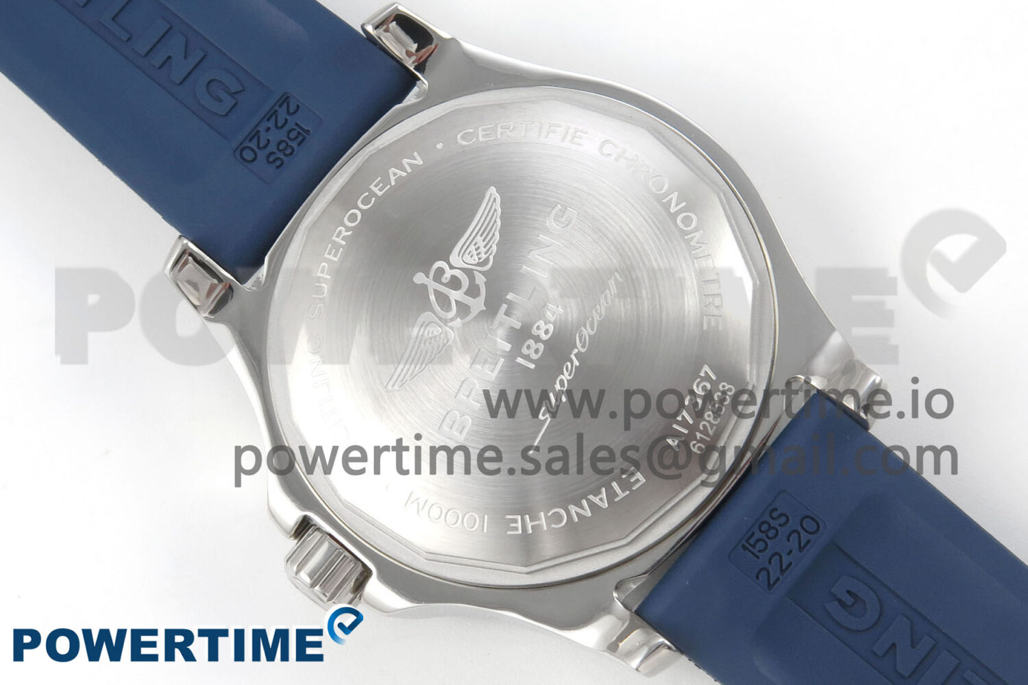 Superocean 46mm SS TF 1:1 Best Edition Blue Dial Blue Bezel on Blue Rubber Strap A2824 V2 - Image 8