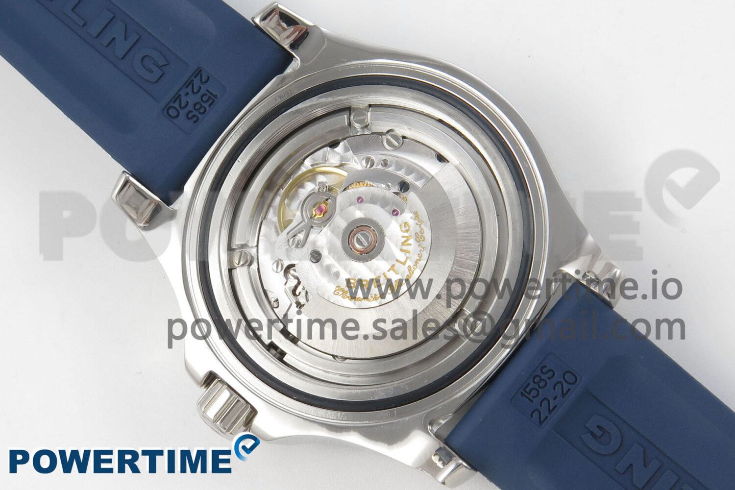 Superocean 46mm SS TF 1:1 Best Edition Blue Dial Blue Bezel on Blue Rubber Strap A2824 V2 - Image 9