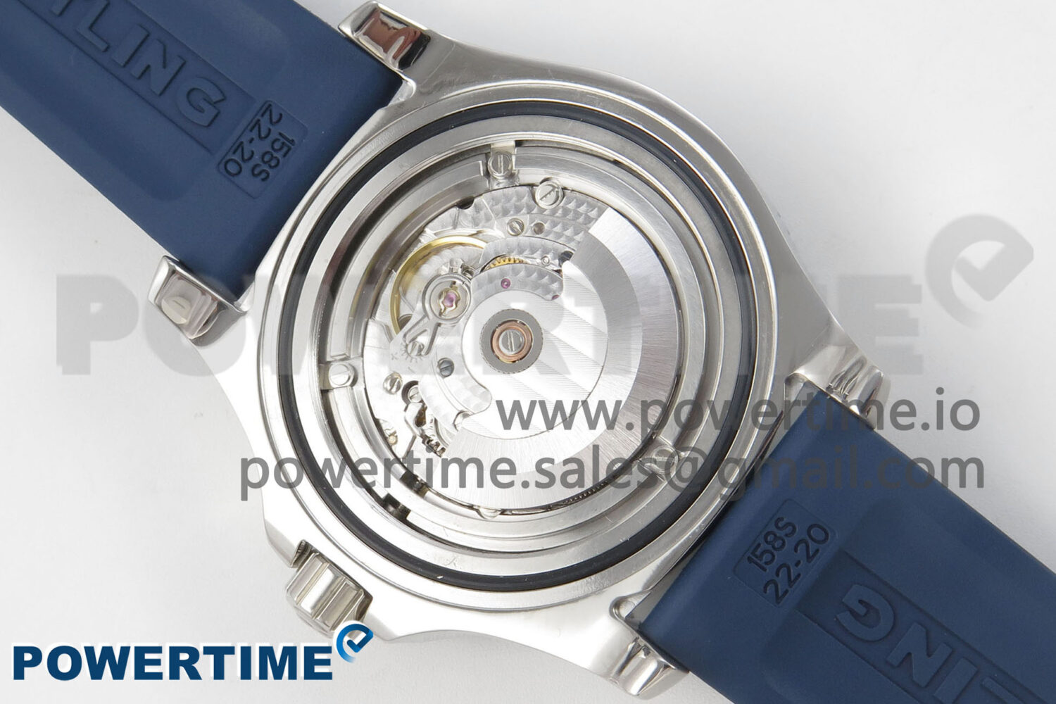 Superocean 46mm SS TF 1:1 Best Edition White Dial Blue Bezel on Blue Rubber Strap A2824 V2 - Image 8