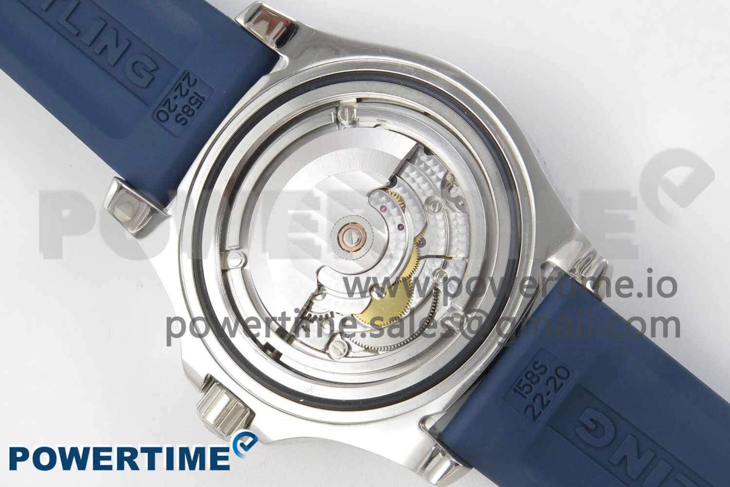 Superocean 46mm SS TF 1:1 Best Edition White Dial Blue Bezel on Blue Rubber Strap A2824 V2 - Image 9
