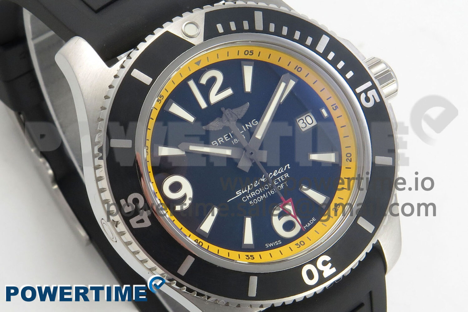 Superocean 44mm SS TF 1:1 Best Edition Yellow Dial Black Bezel on SS Bracelet A2824 V2 - Image 13