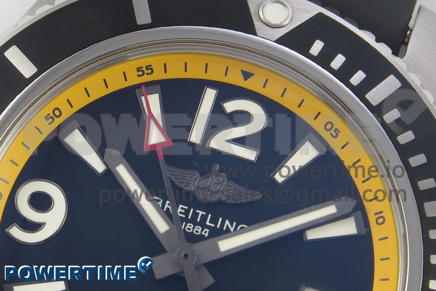 Superocean 46mm SS TF 1:1 Best Edition Black/Yellow Dial Black Bezel on Black Rubber Strap A2824 V2 - Image 4