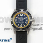 Superocean 46mm SS TF 1:1 Best Edition Black/Yellow Dial Black Bezel on Black Rubber Strap A2824 V2