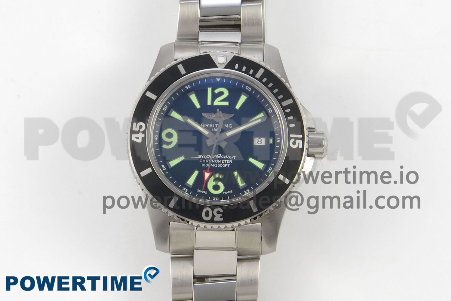 Superocean 44mm SS TF 1:1 Best Edition Black Dial Black Bezel on SS Bracelet A2824 V2 - Image 1