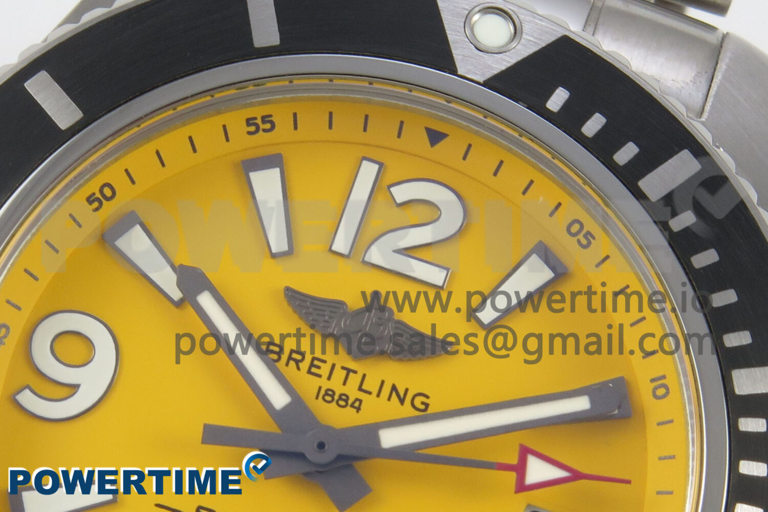 Superocean 44mm SS TF 1:1 Best Edition Yellow Dial Black Bezel on SS Bracelet A2824 V2 - Image 4