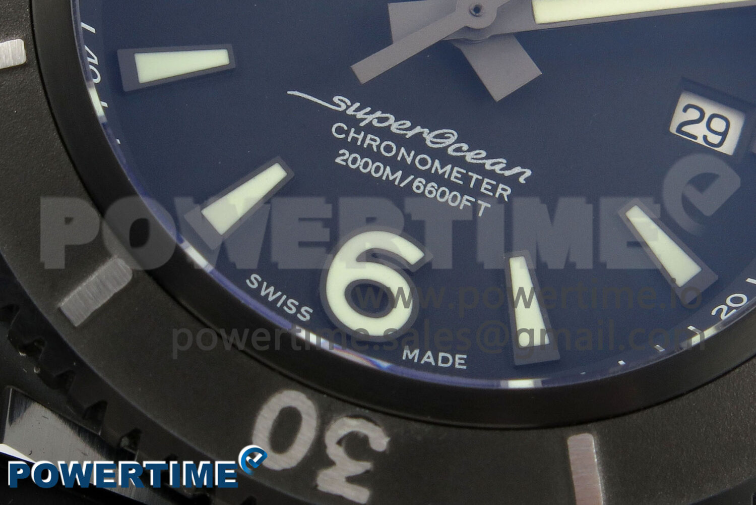 Superocean 46mm TF 1:1 Best Edition Black Dial Black Bezel on Black Rubber Strap A2824 V2 - Image 5