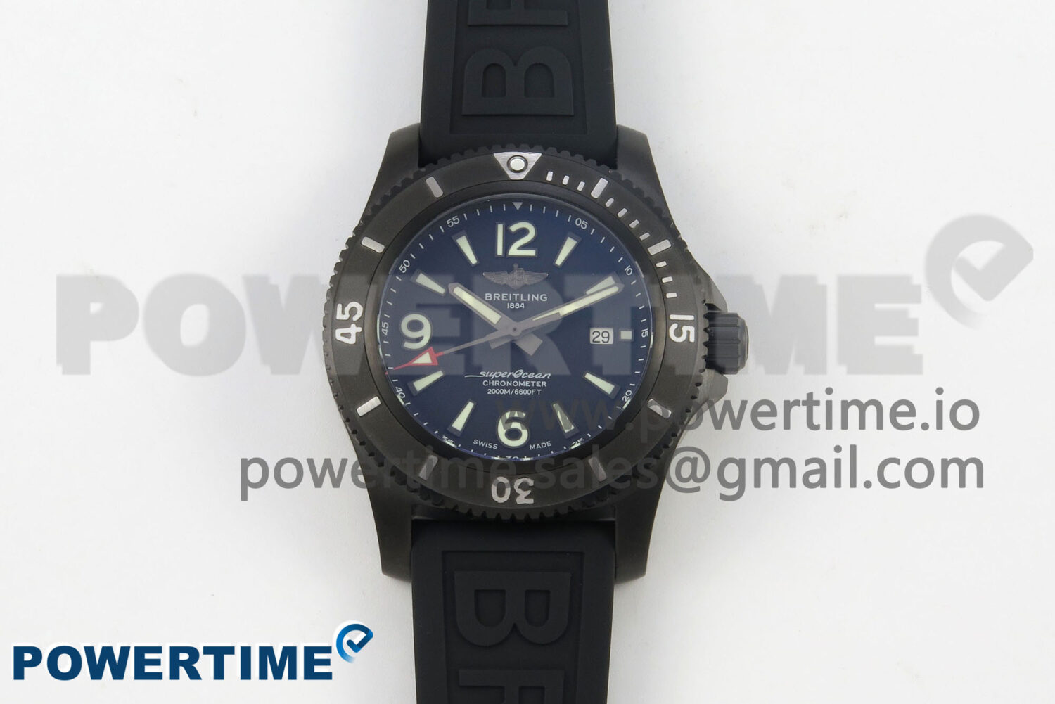 Superocean 46mm TF 1:1 Best Edition Black Dial Black Bezel on Black Rubber Strap A2824 V2 - Image 1