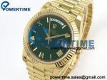 Day Date 40 YG RCF 1:1 Best Edition Green Roman Dial on President Bracelet VR3255 - Image 3