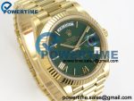 Day Date 40 YG RCF 1:1 Best Edition Green Roman Dial on President Bracelet VR3255 - Image 2