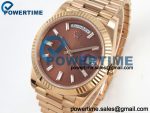 Day Date 40 RG RCF 1:1 Best Edition Brown Crystal Dial on President Bracelet VR3255(210g) - Image 3