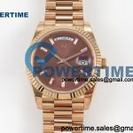 Day Date 40 RG RCF 1:1 Best Edition Brown Crystal Dial on President Bracelet VR3255(210g)