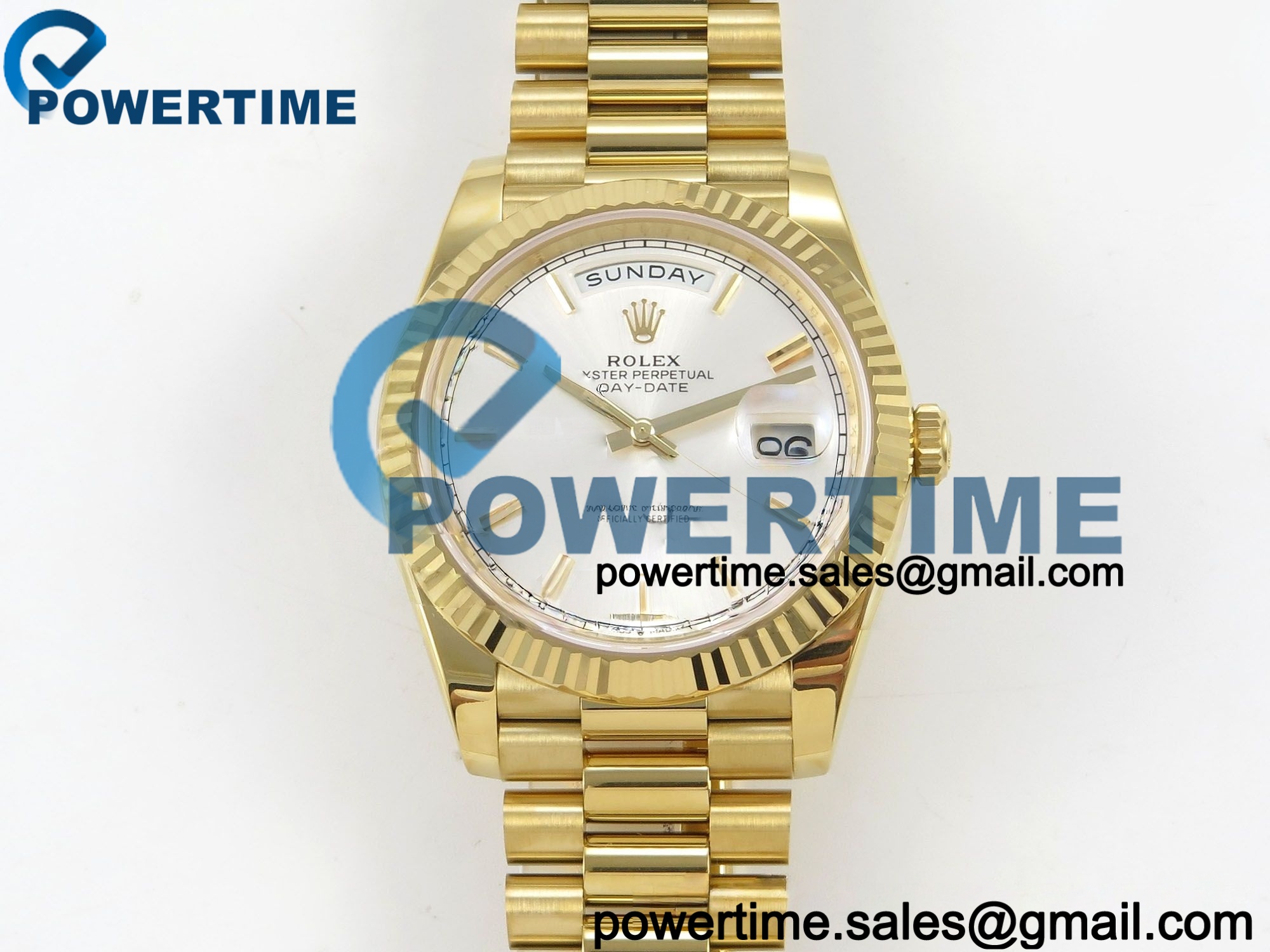 IMG 120017 1 202511 5416 副本 Day Date 40 YG 228238 RCF 1:1 Best Edition White Roman Dial on President Bracelet VR3255 (210g) - Image 1