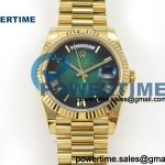 Day Date 40 YG 228238 RCF 1:1 Best Edition Green Ombre Roman Dial on President Bracelet VR3255 (210g)