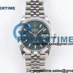 DateJust 41 126334 904L SS VSF 1:1 Best Edition V2 Green Textured Dial on Jubilee Bracelet VS3235 (133g)