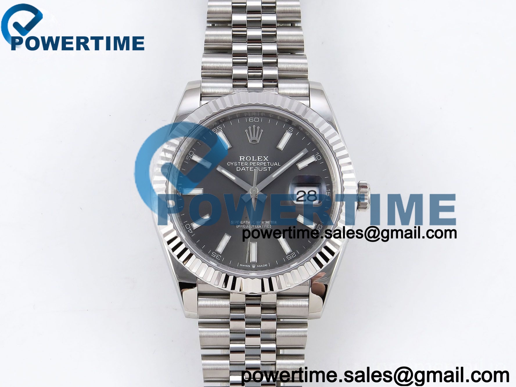 IMG 1313 2 副本 DateJust 41 126334 904L SS VSF 1:1 Best Edition V2 Gray Dial on Jubilee Bracelet VS3235 (133g) - Image 1