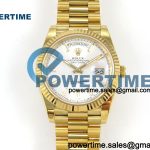 Day Date 40 YG RCF 1:1 Best Edition Silver Stick Dial on President Bracelet VR3255(210g)