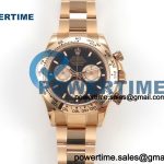 Daytona 126505 QF 1:1 Best Edition Black/RG Dial on RG Bracelet JH4131 (Free Sprung) V18 Weighted 213g