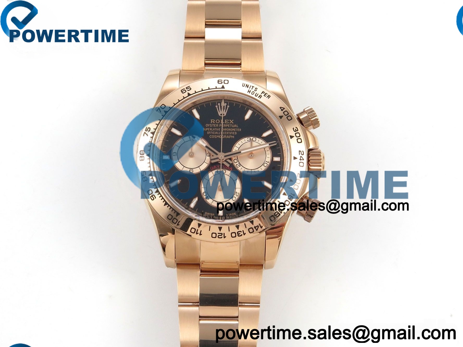 IMG 300933 1 202604 20270 Daytona 126505 QF 1:1 Best Edition Black/RG Dial on RG Bracelet JH4131 (Free Sprung) V18 Weighted 213g - Image 1
