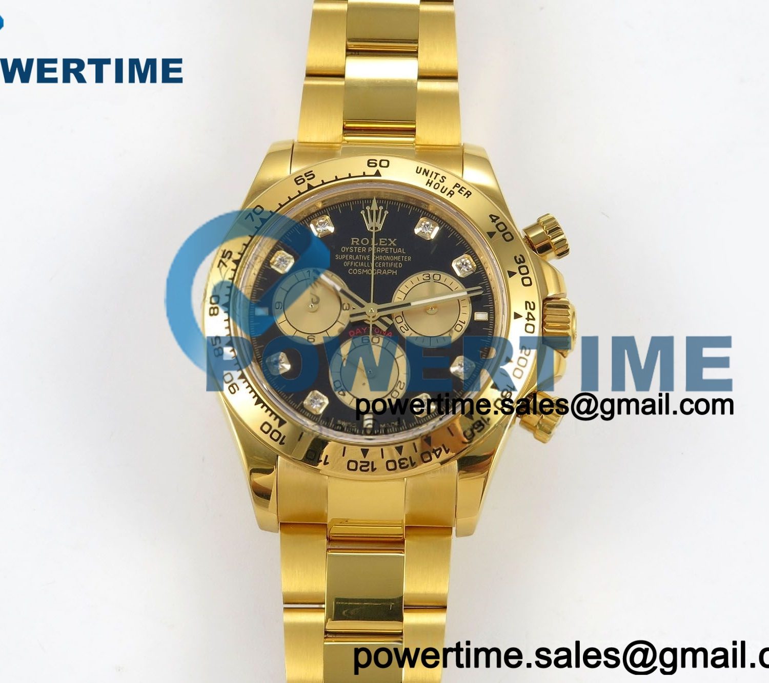 Daytona 126508 QF 1:1 Best Edition Black/YG Diamonds Dial on YG Bracelet JH4131 (Free Sprung) V18 Weighted 213g