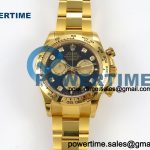 Daytona 126508 QF 1:1 Best Edition Black/YG Diamonds Dial on YG Bracelet JH4131 (Free Sprung) V18 Weighted 213g