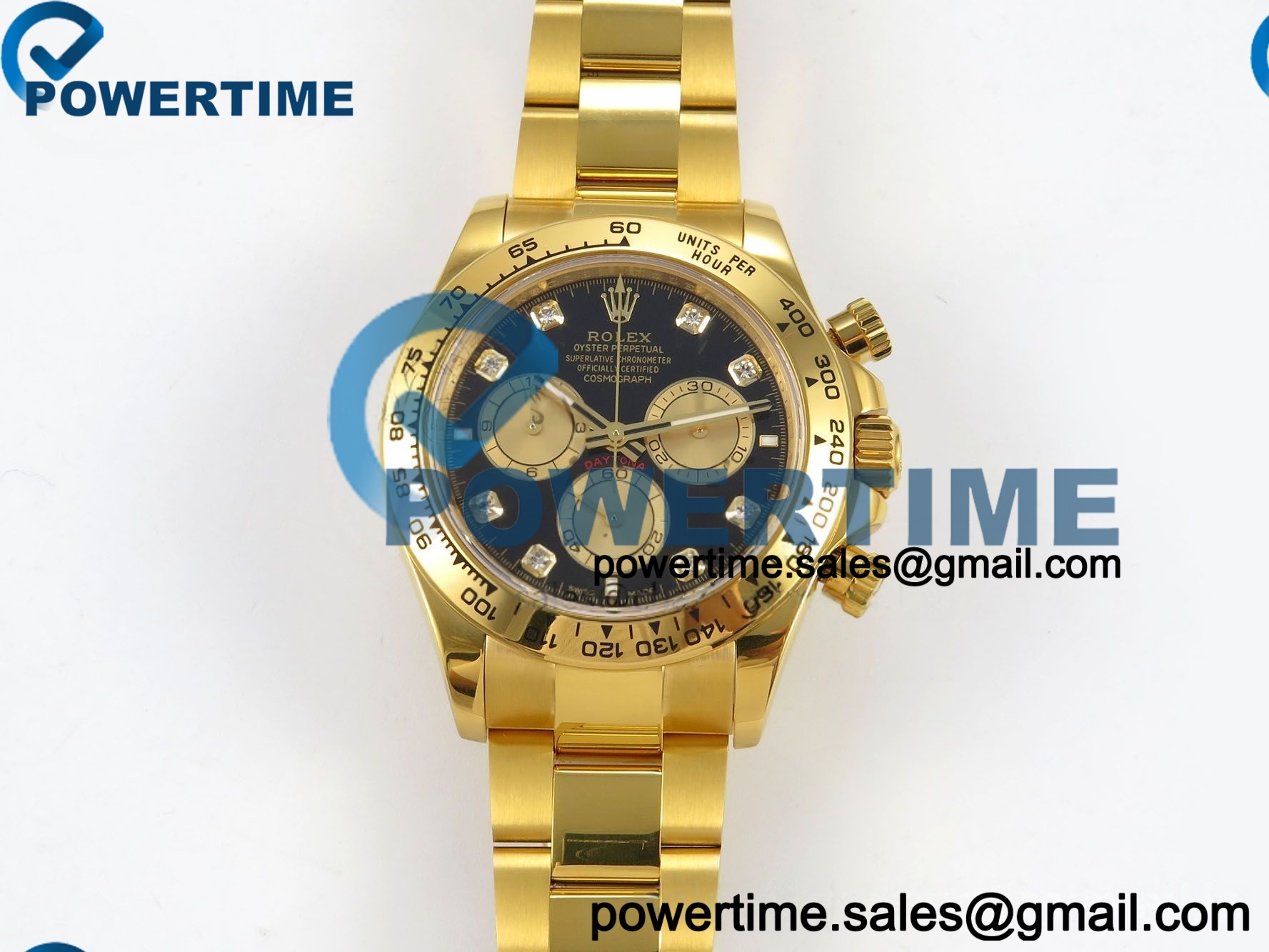 IMG 300934 1 202604 20270 Daytona 126508 QF 1:1 Best Edition Black/YG Diamonds Dial on YG Bracelet JH4131 (Free Sprung) V18 Weighted 213g - Image 1