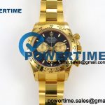 Daytona 126508 QF 1:1 Best Edition Black/YG Dial on YG Bracelet JH4131 (Free Sprung) V18 Weighted 213g