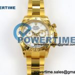 Daytona 126508 QF 1:1 Best Edition White Dial on YG Bracelet JH4131 (Free Sprung) V18 Weighted 213g