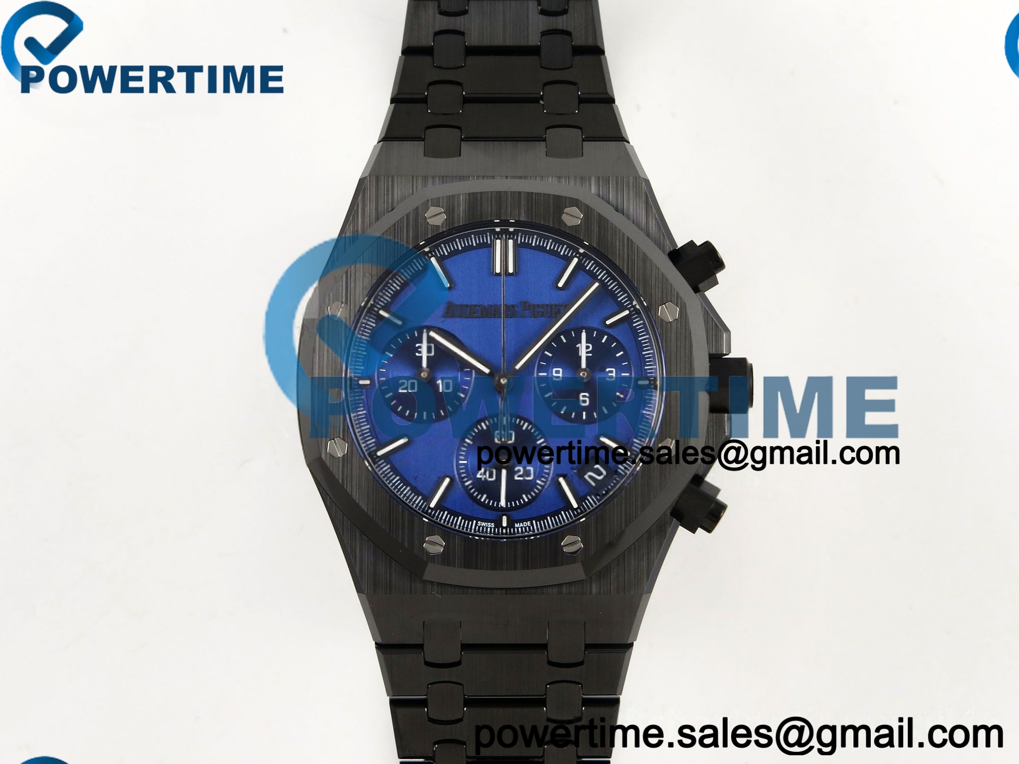 IMG 300989 1 202604 21059 Royal Oak Chrono 26240ce Black Ceramic DDF 1:1 Best Edition Blue Dial on Bracelet DD4401 Super Clone Weighted 147g - Image 1