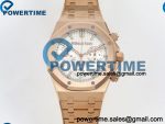 Royal Oak Chrono 26240 RG DDF 1:1 Best Edition White Dial on RG Bracelet DD4401 Super Clone (50 Anniversary) Weighted 205g
