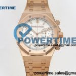 Royal Oak Chrono 26240 RG DDF 1:1 Best Edition White Dial on RG Bracelet DD4401 Super Clone (50 Anniversary) Weighted 205g