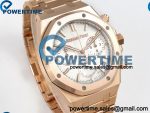 Royal Oak Chrono 26240 RG DDF 1:1 Best Edition White Dial on RG Bracelet DD4401 Super Clone (50 Anniversary) Weighted 205g - Image 2