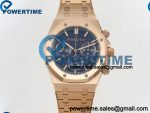 Royal Oak Chrono 26240 RG DDF 1:1 Best Edition Blue Dial on RG Bracelet DD4401 Super Clone (50 Anniversary) Weighted 205g