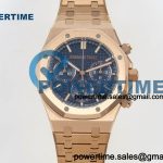 Royal Oak Chrono 26240 RG DDF 1:1 Best Edition Blue Dial on RG Bracelet DD4401 Super Clone (50 Anniversary) Weighted 205g
